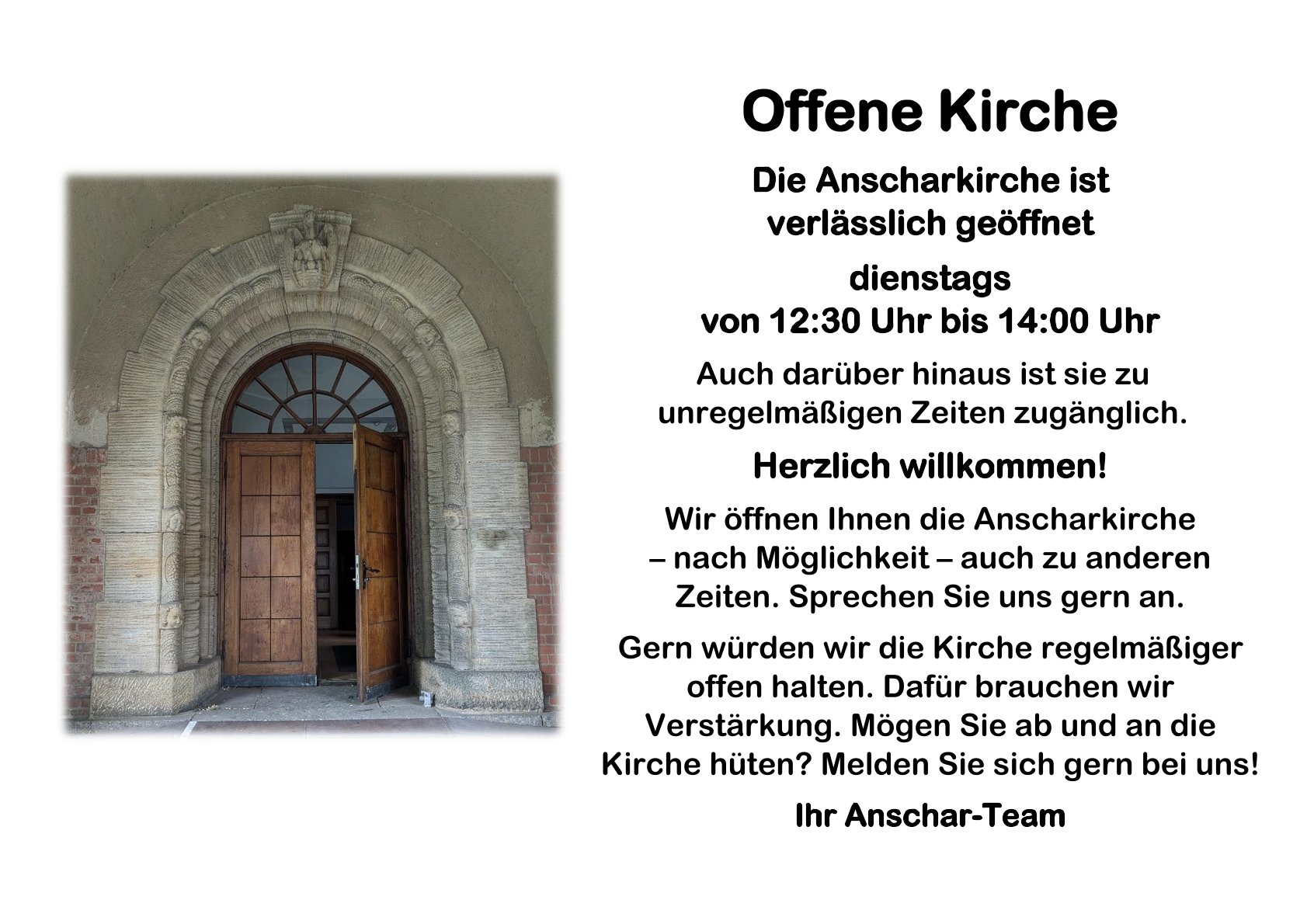 Offene Kirche – Aushang
